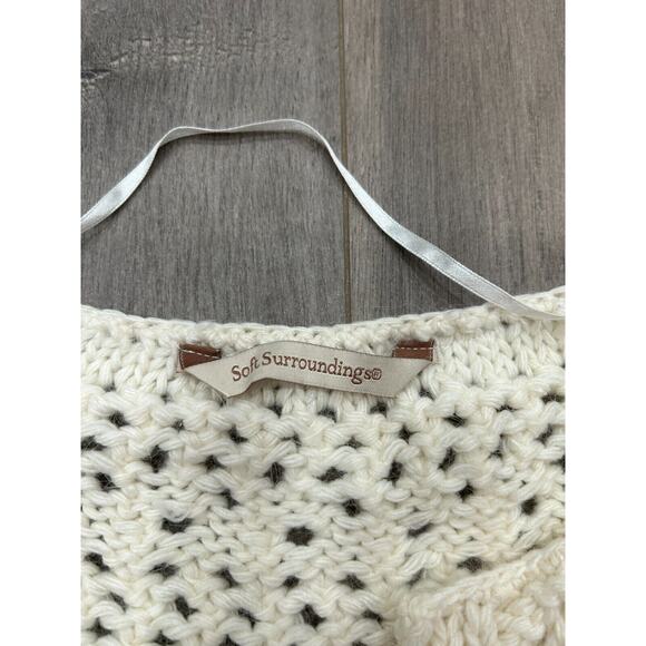 Soft Surroundings Cream Wool Alpaca Blend Open Cardigan Sweater Grandmacore Med? - Picture 3 of 7